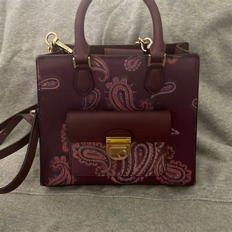 Michael Kors Plum Paisley Bridgette Crossbody Bag 